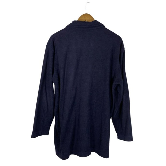 Liz Claiborne Women's Size L Navy Blue Button-Down Long Sleeves Knit Sweater - Picture 2 of 7